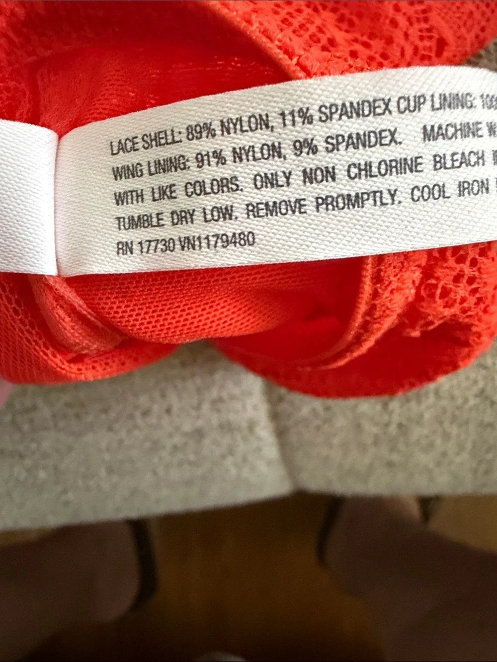Auden Bright Orange High Apex Racerback Lace Bralette – XS